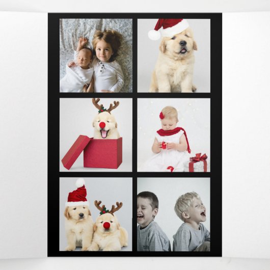 Ontwerp uw eigen tien fotocollage drieluik wenskaart (Binnenkant midden)