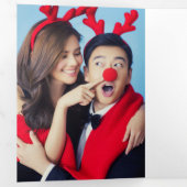 Ontwerp uw eigen tien fotokleurenbord drieluik wenskaart (Binnenzijde eerst)