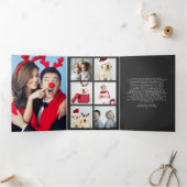 Ontwerp uw eigen tien fotokleurenbord drieluik wenskaart (Binnen)