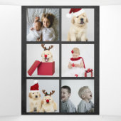 Ontwerp uw eigen tien fotokleurenbord drieluik wenskaart (Binnenkant midden)