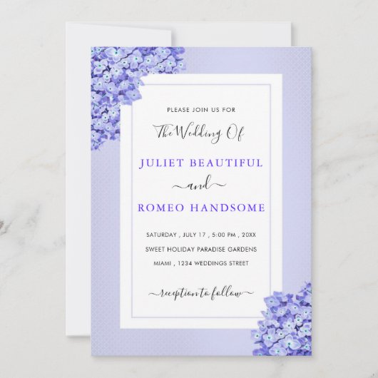 Ontwerp uw eigen Violet bruiloft uitnodiging Sjabl