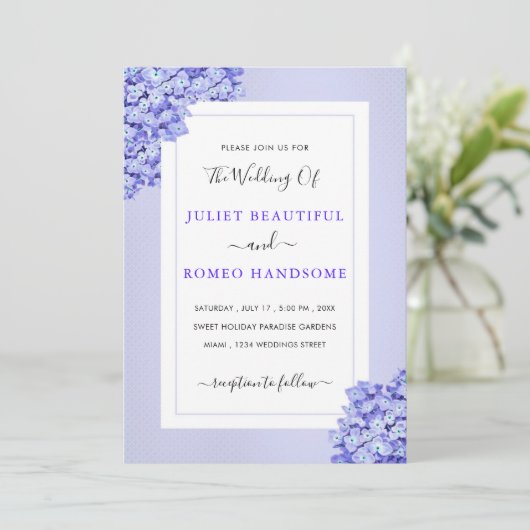 Ontwerp uw eigen Violet bruiloft uitnodiging Sjabl (Staand voorkant)