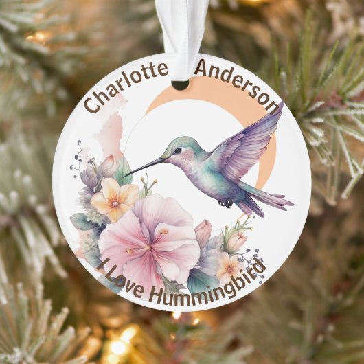 Ontwerp uw eigen Waterverf Hummingbird aangepaste  Ornament (Boom)