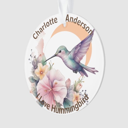 Ontwerp uw eigen Waterverf Hummingbird aangepaste  Ornament (voorkant)