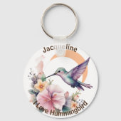 Ontwerp uw eigen Waterverf Hummingbird aangepaste Sleutelhanger (Voorkant)
