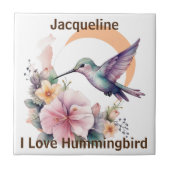 Ontwerp uw eigen Waterverf Hummingbird aangepaste  Tegeltje (Voorkant)