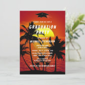 Ontwerp uw eigen Zee Sunset Afstuderen Invitation (Staand voorkant)