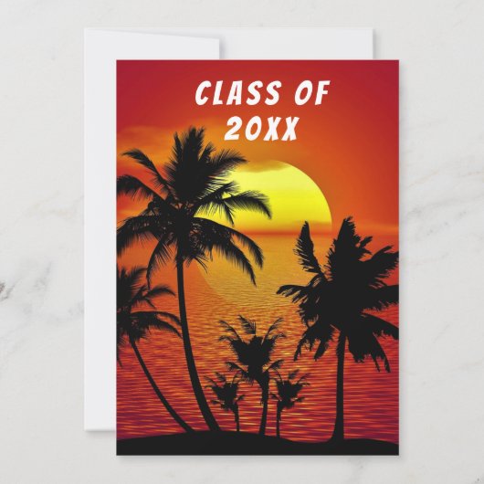 Ontwerp uw eigen Zee Sunset Afstuderen Invitation (Achterkant)