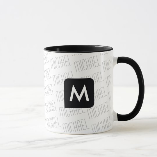 ontwerp uw eigen zwarte van het naampatroon mok