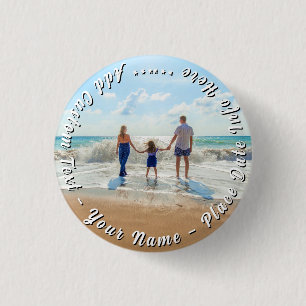 Ontwerp uw foto-knop Cadeau Gepersonaliseerde teks Ronde Button 3,2 Cm
