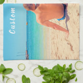 Ontwerp uw fotokeukendoek cadeau aangepaste tekst theedoek (Gevouwen)
