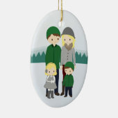 Ontwerp uw  kerstversiering voor uw familie keramisch ornament (Rechts)