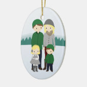 Ontwerp uw  kerstversiering voor uw familie keramisch ornament (Links)