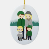 Ontwerp uw  kerstversiering voor uw familie keramisch ornament (Voorkant)