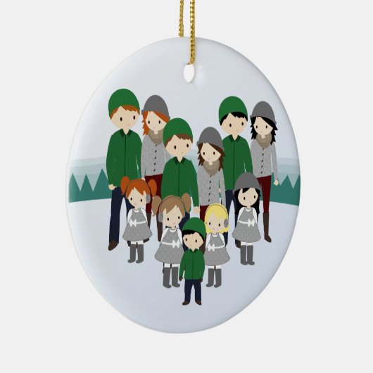 Ontwerp uw kerstversiering voor uw familie keramisch ornament (Rechts)