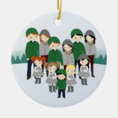 Ontwerp uw kerstversiering voor uw familie keramisch ornament (Voorkant)