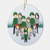 Ontwerp uw kerstversiering voor uw familie keramisch ornament (Links)