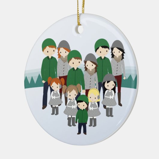 Ontwerp uw kerstversiering voor uw familie keramisch ornament (Links)