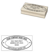Ontwerp Uw Naam Info Adres Ovaal Rubber Stempel (Gestempeld)