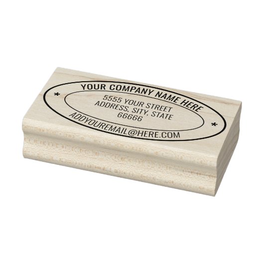 Ontwerp Uw Naam Info Adres Ovaal Rubber Stempel (Stempel)
