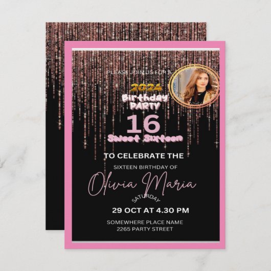 Ontwerp uw perfecte verjaardagsuitnodiging kaart (Voorkant / Achterkant)