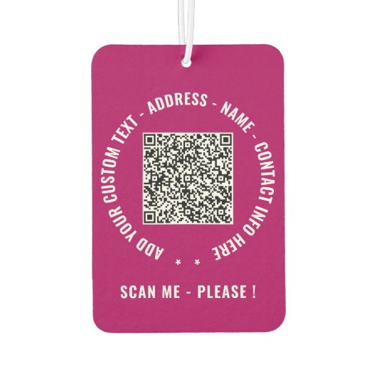 Ontwerp uw QR-code en tekst auto luchtverfrissers (Achterkant)