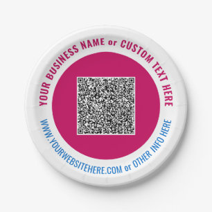 Ontwerp uw QR-code en tekst papieren borden voorbe Bordje