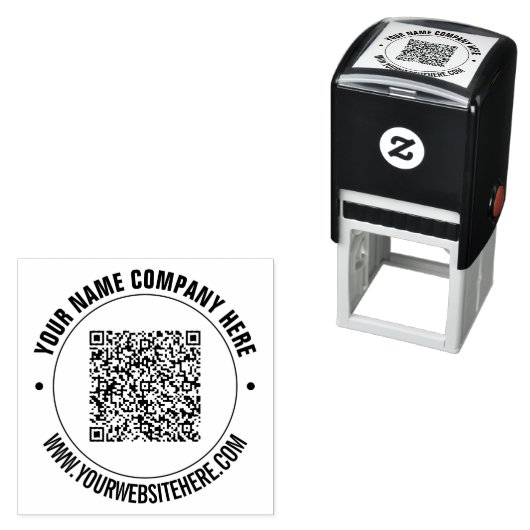 Ontwerp uw QR-code en tekst Ronde stempel voorbeel (In situ)