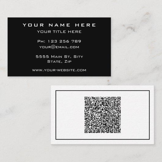 Ontwerp uw visitekaartjes voorbeeld met QR-code (Voorkant / Achterkant)