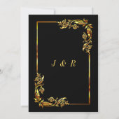 Ontwerp uw zwarte gouden trouwkaarten voorbeeld (Achterkant)