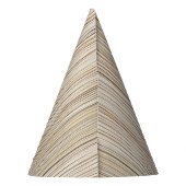 Ontwerp van abstracte bruine stutten feesthoedjes (Achterkant)