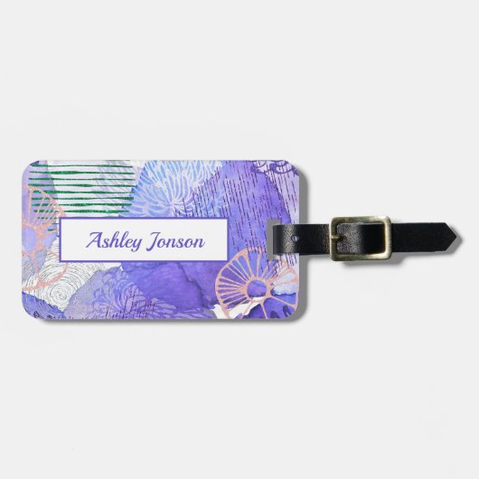 Ontwerp van abstracte Waterverf Bagagelabel (Voorkant horizontaal)