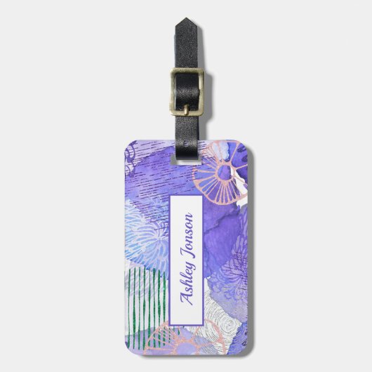 Ontwerp van abstracte Waterverf Bagagelabel (Voorkant verticaal)