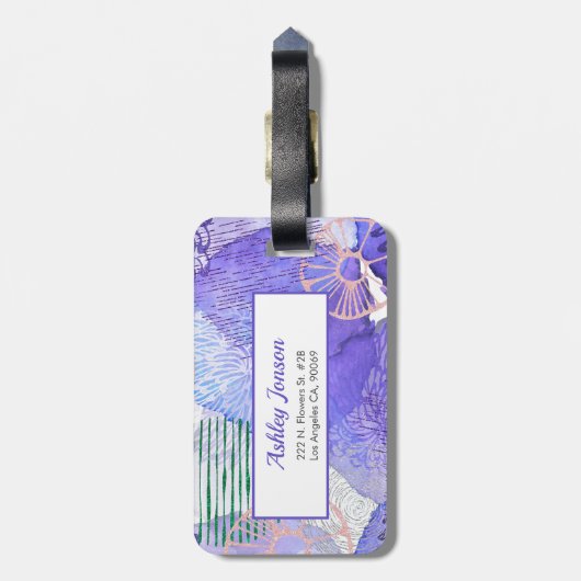 Ontwerp van abstracte Waterverf Bagagelabel (Achterkant verticaal)