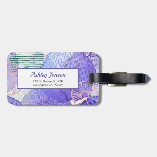 Ontwerp van abstracte Waterverf Bagagelabel (Achterkant horizontaal)