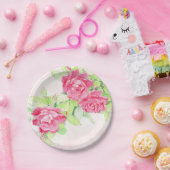 Ontwerp van afgedankte Rozen op papieren Borden va Papieren Bordje (Feest)