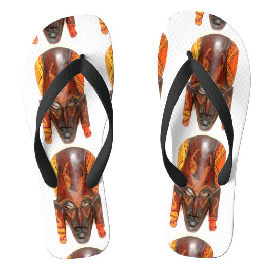 ontwerp van afrikaans stammaskermodel teenslippers (Voetbed)