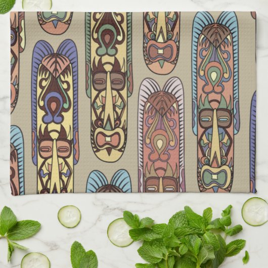 Ontwerp van Afrikaanse stammen Theedoek (Gevouwen)