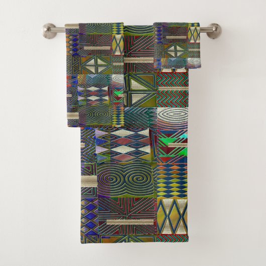 Ontwerp van Afrikaanse stijlpatchwork Bad Handdoek (Insitu)