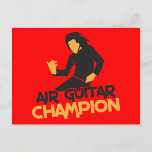 Ontwerp van Air Guitar Champion Briefkaart