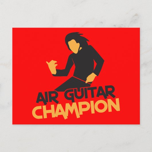 Ontwerp van Air Guitar Champion Briefkaart (Voorkant)
