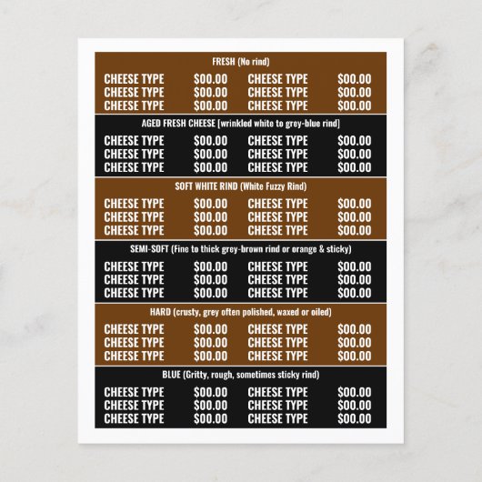 Ontwerp van airy Koe, Cheesemonger Adverteren Flyer (Achterkant)