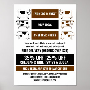 Ontwerp van airy Koe, Cheesemonger Adverteren Poster