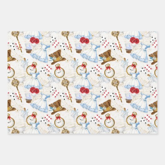 Ontwerp van Alice Tea Party Inpakpapier Vel (Voorkant 2)