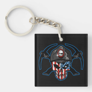 ONTWERP VAN AMERIKAANSE KOLENMIJNER schedel Sleutelhanger