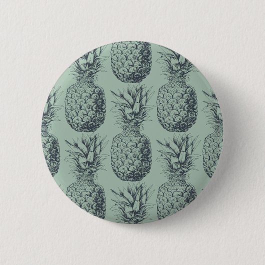 Ontwerp van ananas, tropisch fruitpatroon ronde button 5,7 cm (Voorkant)