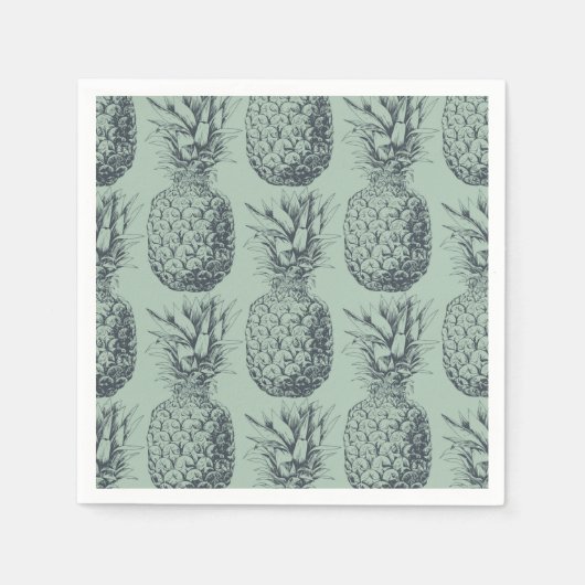 Ontwerp van ananas, tropisch fruitpatroon servet (Voorkant)