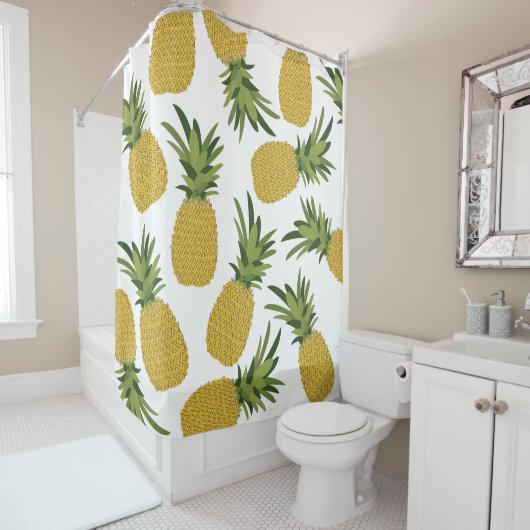 Ontwerp van ananas tropische vruchten douchegordijn (In situ)