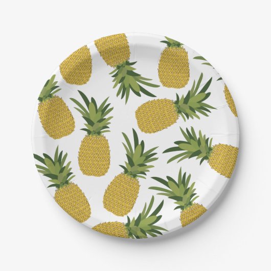 Ontwerp van ananas tropische vruchten papieren bordje (Voorkant)