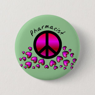 Ontwerp van apotheker voor vrede en kunsten ronde button 5,7 cm